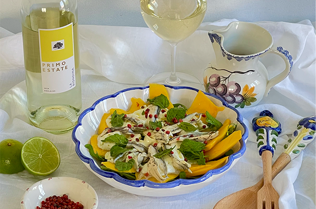 Mango, Mozzarella, and Anchovy Salad