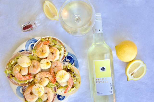 Prawn and Scallops in Saffron Sauce