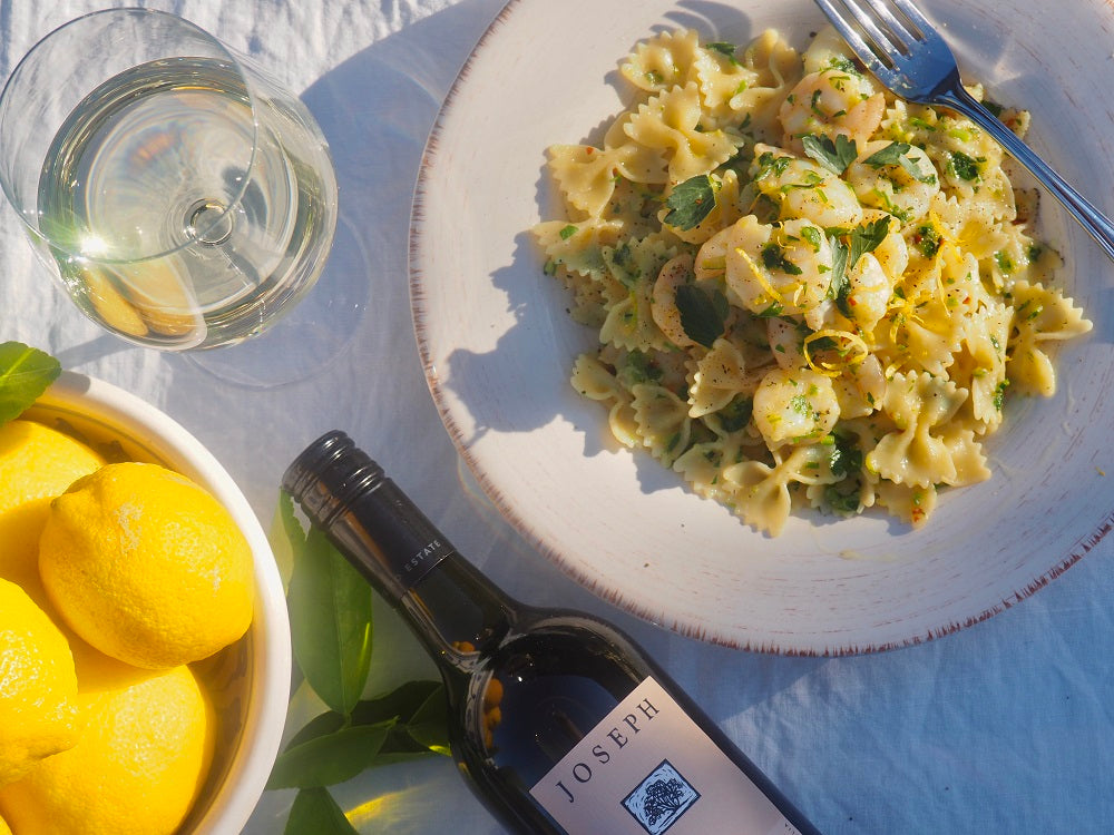 Butterfly Pasta with Zucchini and Prawns