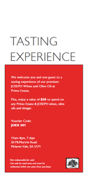 Tasting Expereince Voucher $100