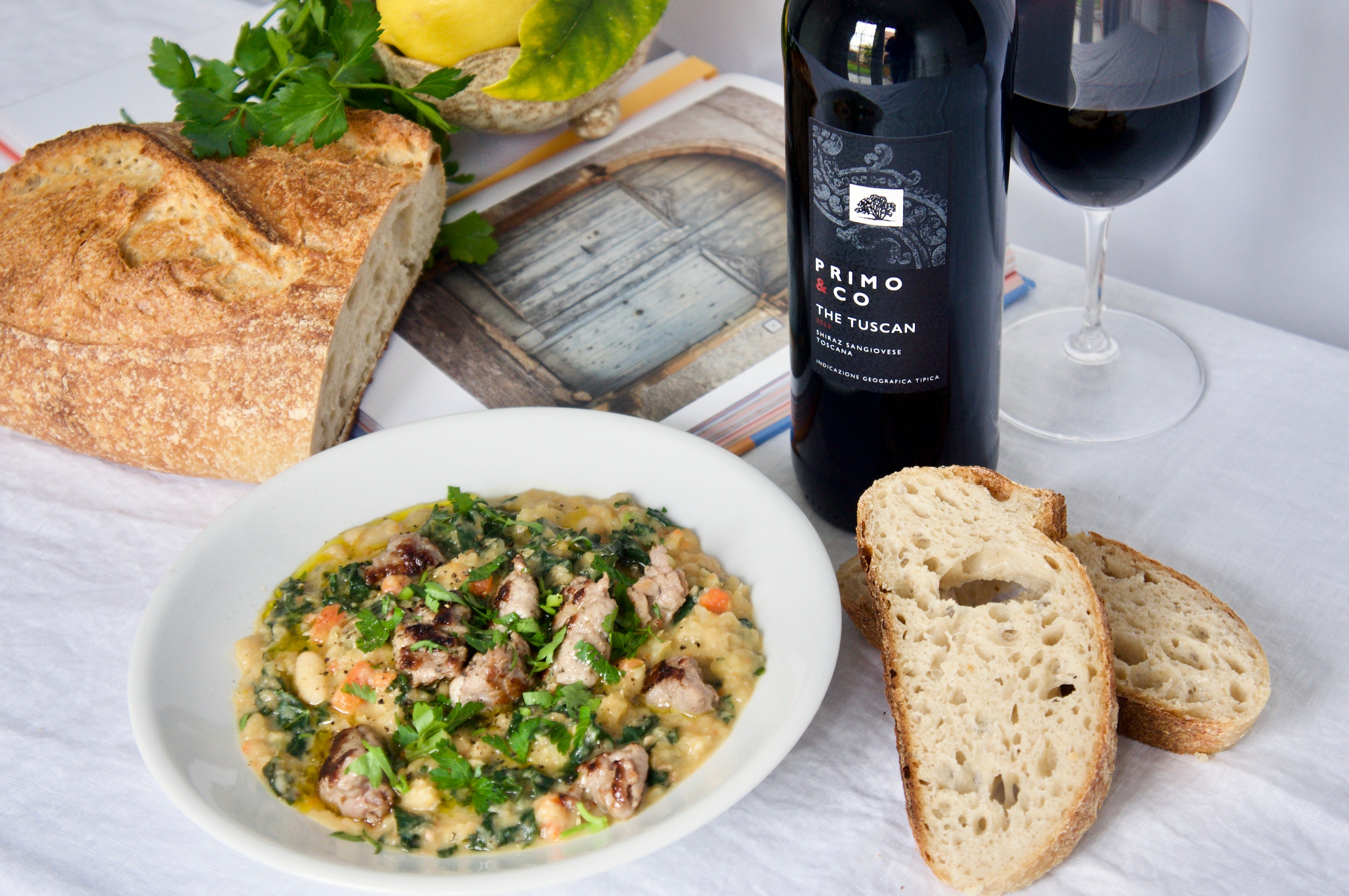 White Bean Stew with Pork & Fennel Sausage