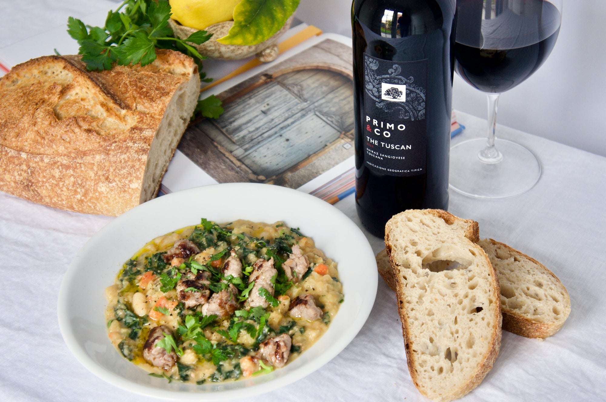 White Bean Stew with Pork & Fennel Sausage